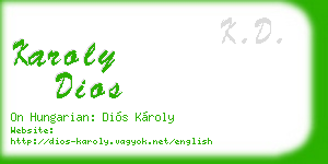 karoly dios business card